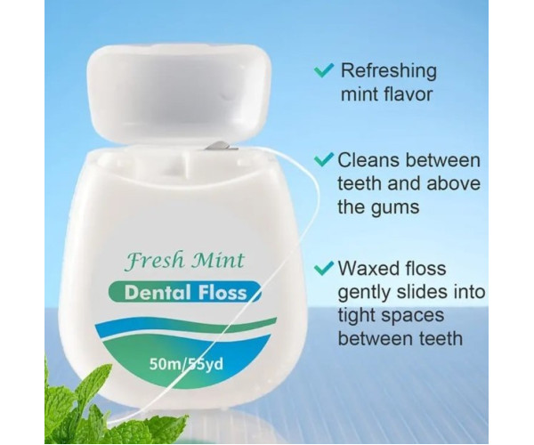Зубна нитка Dental Floss 50 м біла упаковка.Китай