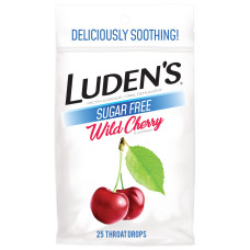 Luden's льодяники з пектином, заспокійливі для горла та ротової порожнини, без цукру, Дика вишня, 25 штук