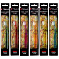 Зубна щітка Tello Kids (Телло Кідс), 10400 Mega Soft, Black, d 0,10mm.