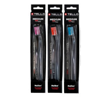 Зубна щітка Tello (Телло), 3940 Medium, Black, d 0,15mm.