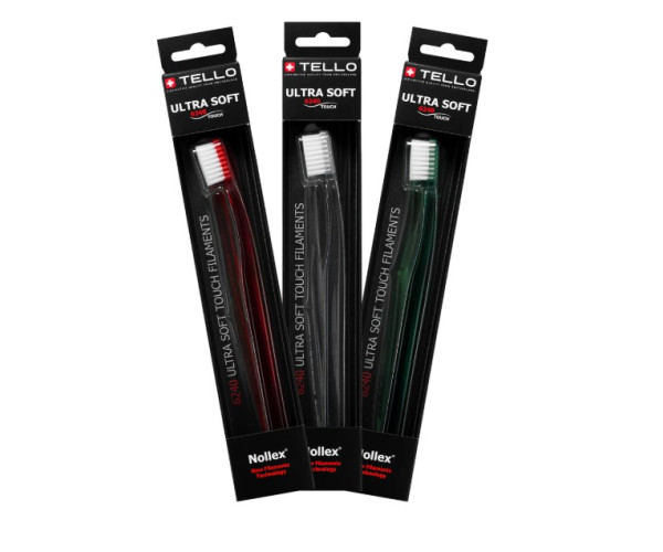 Зубна щітка Tello Ultra Soft (Телло Ультра Софт), 6240, Black, d 0,10mm.