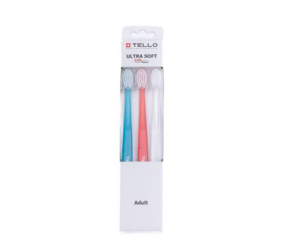 Набір зубних щіток TELLO 6240 Ultra Soft (3шт.)