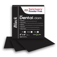 Кофердам хустинки Dental Dam (Дентал Дам), латексний,чорний 36шт. Sanctuary - Медіум
