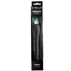 Зубна щітка Tello Black (Телло Блек), 3940 Medium, серія патріотична, d 0,15mm.