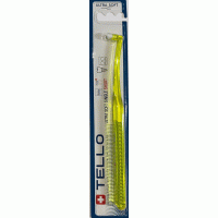 Монопучкова зубна щітка TELLO SHORT Ultra Soft Single d 0,10 mm. Швейцарія - Жовтий