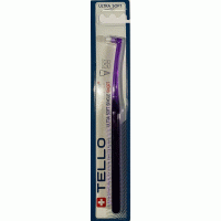 Монопучкова зубна щітка TELLO SHORT Ultra Soft Single d 0,10 mm. Швейцарія -Фіолетовий
