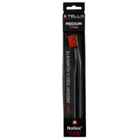 Зубна щітка Tello (Телло), 3940 Medium, Black, d 0,15mm. - Червоний