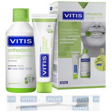 VITIS ORTHODONTIC набір (ополіскувач 500 мл+зубна паста 100 мл+щітка. VITIS