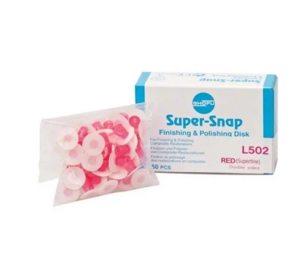 Диски супер снап Super-Snap Red L502 (50 штук) двосторонні.Shofu