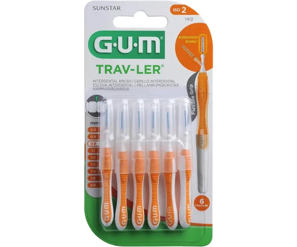 Йоржики GUM TravLer 0.9 mm, оранжеві, 6 штук.GUM
