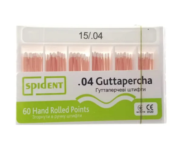 Гутаперчеві штифти 60 штук, 04 конус №15 Spident (Корея)