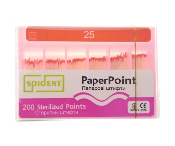 Паперові штифти 200 штук, 02 конус. - №25 Spident (Корея)
