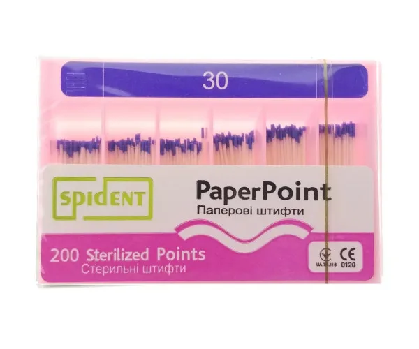 Паперові штифти 200 штук, 02 конус. - №30 Spident (Корея)