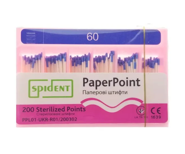 Паперові штифти 2 конусність розмір 60 Spident (Корея)