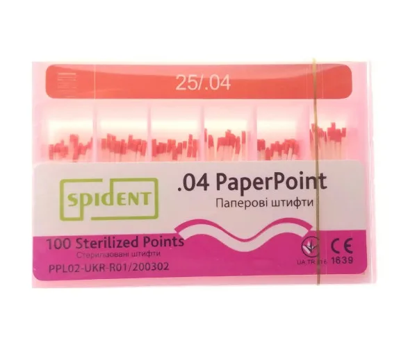 Паперові штифти 4 конусність розмір 25 Spident (Корея)