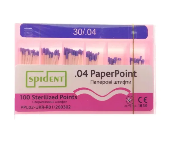 Паперові штифти 4 конусність розмір 30 Spident (Корея)