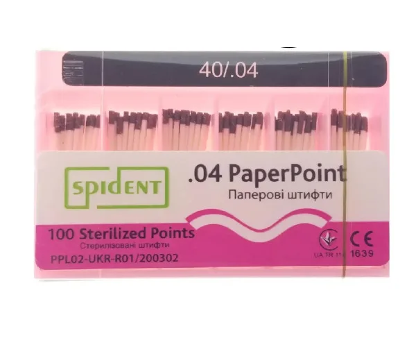 Паперові штифти 4 конусність розмір 40 Spident (Корея)