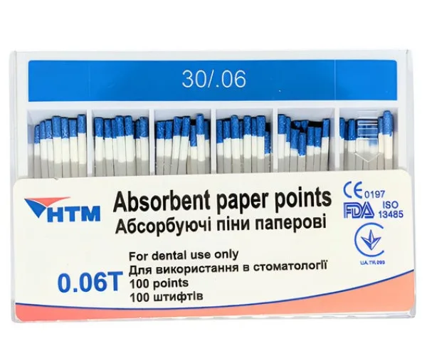 Паперові штифти 60 штук, 06 конус. №30 Spident (Корея)