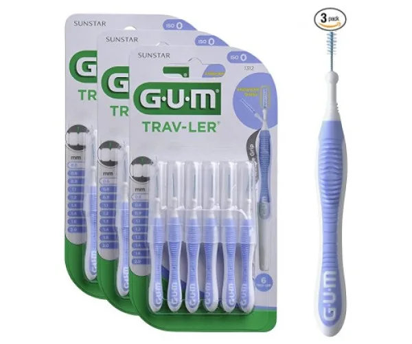 Щітка міжзубна, йоржики GUM TravLer 0.6 mm, фіолетові, 6 штук.GUM.