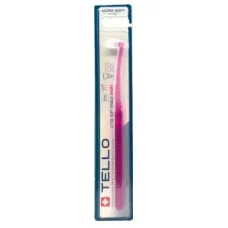 Монопучкова зубна щітка TELLO SHORT Ultra Soft Single d 0,10 mm. Швейцарія - Рожевий
