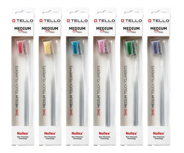 Зубна щітка Tello White (Телло Вайт), 3940 Medium, d 0,15mm Tello Switzerland