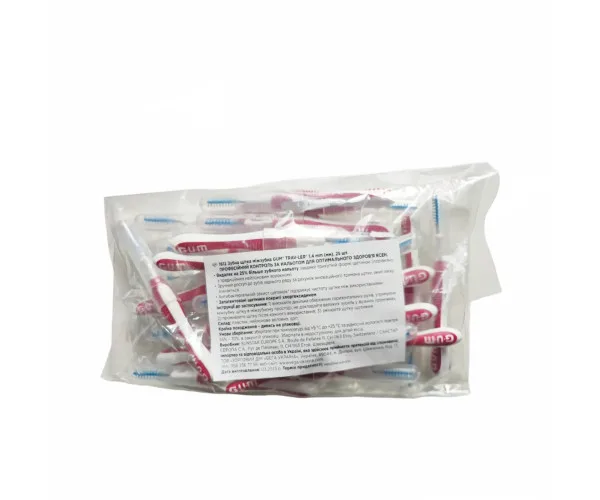Йоржики GUM TravLer 1.4 mm, бордові, 25 штук.GUM