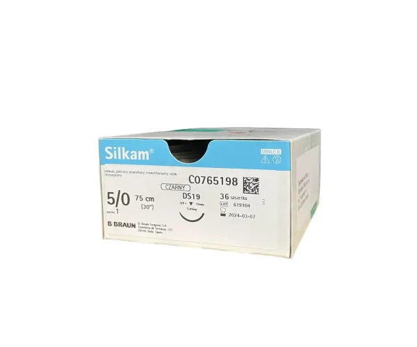 Нитка не розсмоктуюча Silkam колір чорний B.Braun 5-0 75 см B.braun (Німеччина)