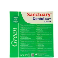 Кофердам хустинки Dental Dam (Дентал Дам), латексний, зелений, 36шт. Sanctuary - Хеві