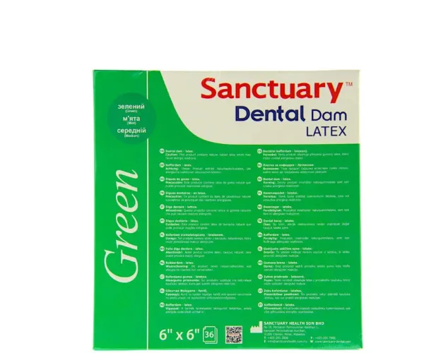 Кофердам хустинки Dental Dam (Дентал Дам), латексний — Sanctuary