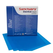 Кофердам хустинки Dental Dam (Дентал Дам), латексний,синій 36шт. Sanctuary - Медіум