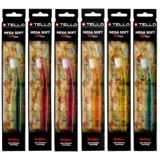Зубна щітка Tello Kids (Телло Кідс), 10400 Mega Soft, Black, d 0,10mm.