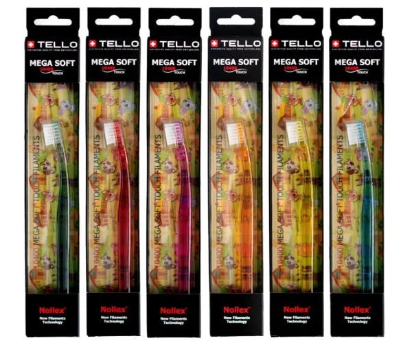 Зубна щітка Tello Kids (Телло Кідс), 10400 Mega Soft, Black, d 0,10mm Tello Switzerland