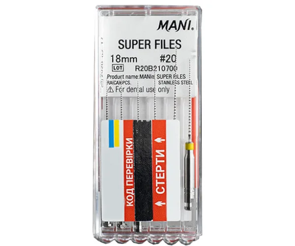 Super Files 18 мм. розмір 15-40, упаковка 6 шт. Mani Mani (Японія)