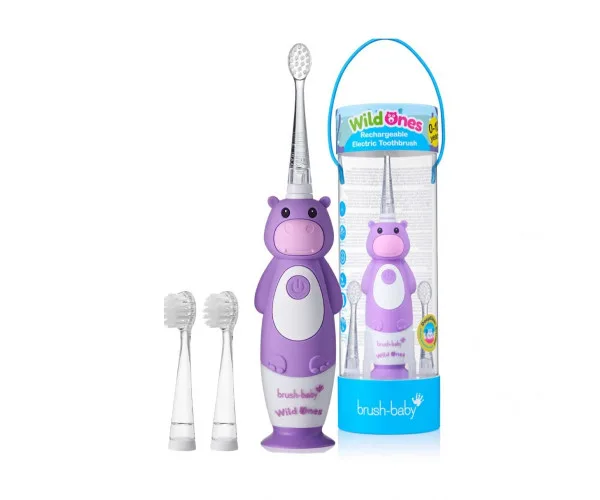 Акумуляторна зубна щітка WildOnes Sonic бегемот (0-10 років) Brush-Baby