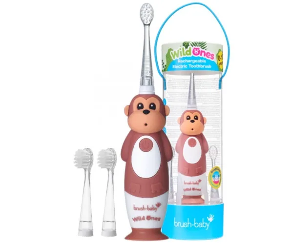 Акумуляторна зубна щітка WildOnes Sonic мавпочка (0-10 років) Brush-Baby
