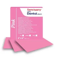 Кофердам хустинки Dental Dam (Дентал Дам), латексний,рожевий 36шт. Sanctuary - Медіум