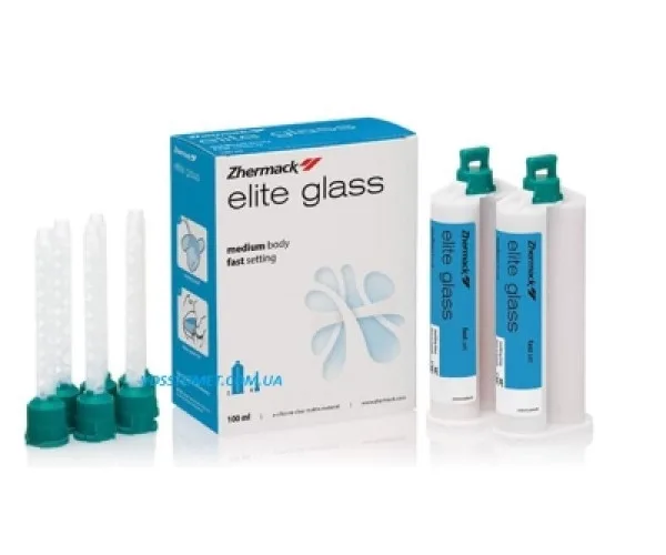 Elite Glass (Еліт Глас), 2 картріджа по 50ml, прозорий А-силікон для Zhermack (Італія)