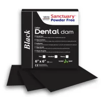 Кофердам хустинки Dental Dam (Дентал Дам), латексний,чорний 36шт. Sanctuary - Медіум