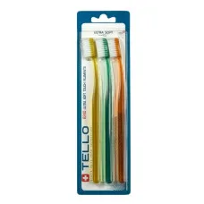 Набір зубних щіток TELLO 6240 Ultra Soft (3шт.)