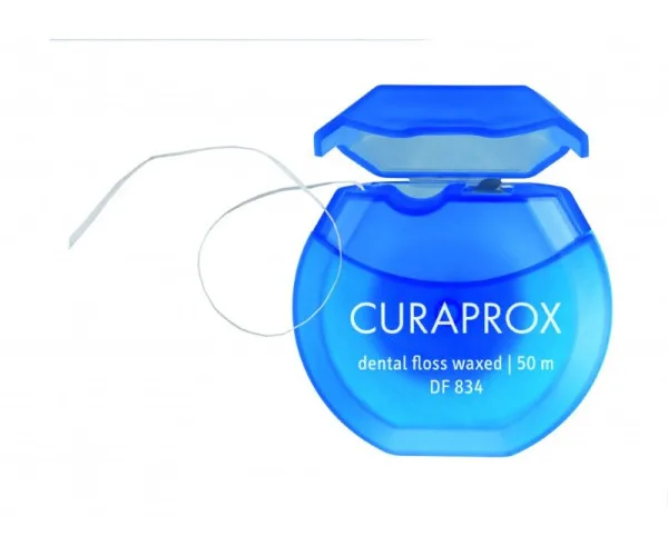 Нитка міжзубна вощеная з м'ятним смаком Curaprox DF 834 Dental Floss