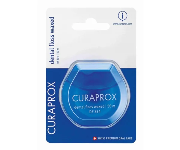 Нитка міжзубна вощеная з м'ятним смаком Curaprox DF 834 Dental Floss