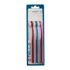Набір дитячих зубних щіток TELLO 4480 Ultra Soft (5-10р.) (3шт.)