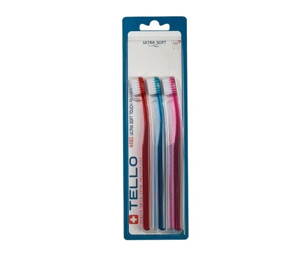 Набір дитячих зубних щіток TELLO 4480 Ultra Soft (5-10р.) (3шт.) Tello Switzerland