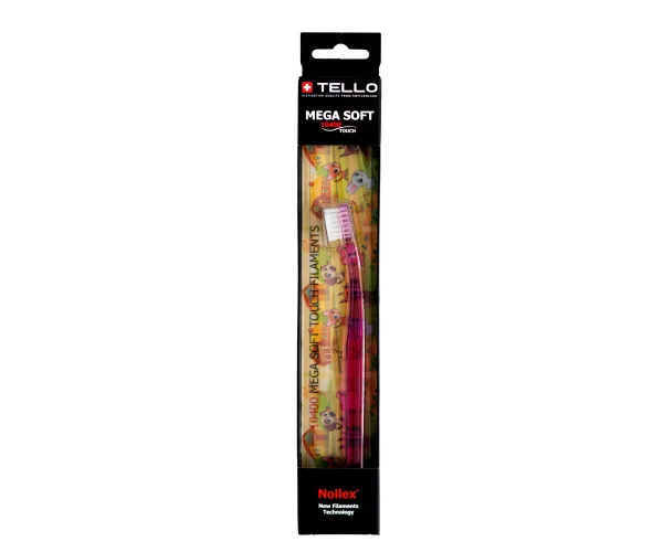 Зубна щітка Tello Kids (Телло Кідс), 10400 Mega Soft, Black, d — 20405 Tello Switzerland