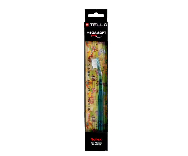 Зубна щітка Tello Kids (Телло Кідс), 10400 Mega Soft, Black, d — 20400 Tello Switzerland