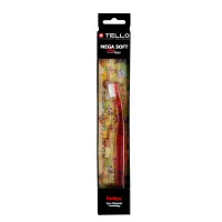 Зубна щітка Tello Kids (Телло Кідс), 10400 Mega Soft, Black, d 0,10mm. - Червоний