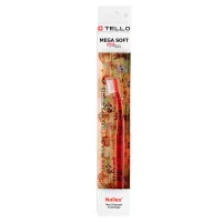 Зубна щітка Tello Kids White (Телло Кідс Вайт), 10400 Mega Soft, d 0,10mm. - Червоний