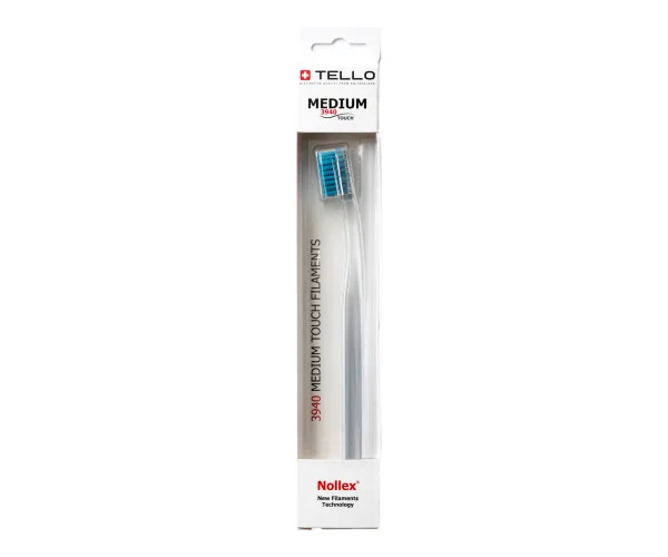 Зубна щітка Tello White (Телло Вайт), 3940 Medium, d 0,15mm - Синій Tello Switzerland