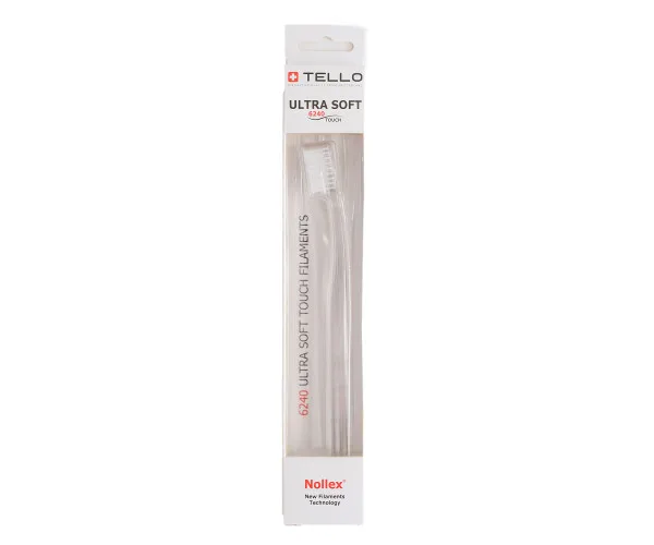 Зубна щітка Tello White (Телло Вайт), 6240 Ultra Soft, d 0,10mm - Біла Tello Switzerland