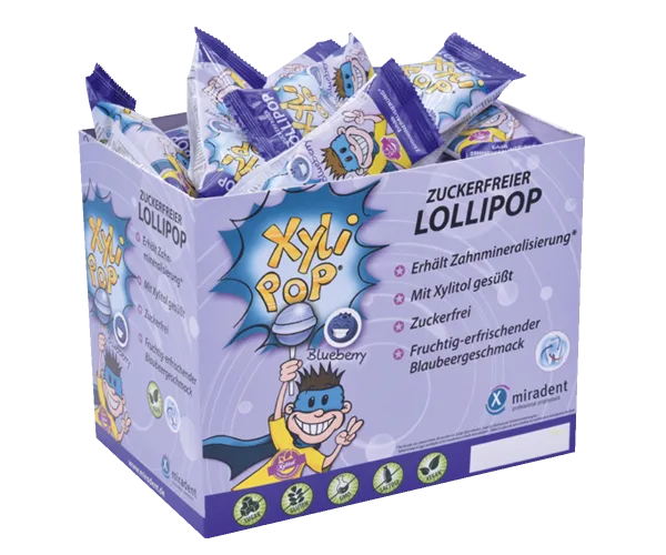 Корисні льодяники з ксилітолом, на паличці, Xylipop (Ксиліпоп) — 40155 Miradent (Німеччина)
